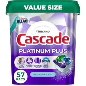 imageCascade Platinum Plus Dishwasher Pods Dishwasher Detergent Dish Detergent Soap Mountain 57 Count