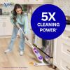 imageSwiffer PowerMop MultiSurface Mop Kit for Floor Cleaning Includes PowerMop 2 Mopping Pad Refills 1 Cleaning Solution with Fresh Scent and 2 BatteriesPurple and White