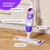imageSwiffer PowerMop MultiSurface Mop Kit for Floor Cleaning Includes PowerMop 2 Mopping Pad Refills 1 Cleaning Solution with Fresh Scent and 2 BatteriesPurple and White