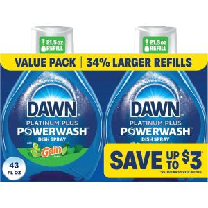 imageDawn Powerwash Gain Original Dish Spray Liquid Dish Soap 2 Refills 43 Fl Oz