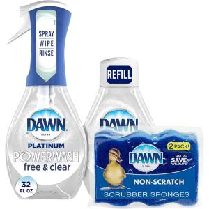 imageDawn Powerwash Spray Dish Soap Dishwashing Liquid Cleaning Supplies Lemon 1 Starter Kit  3 Refills 4 units of 16oz 64ozFresh