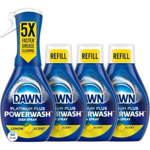 imageDawn Powerwash Spray Dish Soap Dishwashing Liquid Cleaning Supplies Lemon 1 Starter Kit  3 Refills 4 units of 16oz 64ozLemon