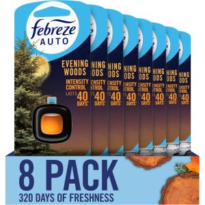 imageFebreze AUTO Air Freshener OdorFighting Automotive Vent Clip Midnight Storm Scent 8 CountEvening Woods