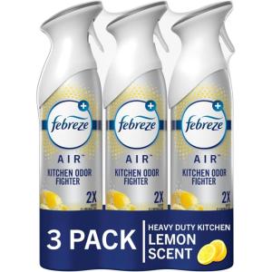 imageFebreze Air Effects OdorFighting Air Freshener Apple Cider Cranberry Tart Heavy Duty Crisp Clean 88 oz Aerosol Can Pack of 3HD Kitchen Lemon