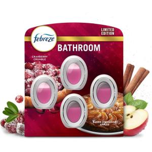 imageFebreze Bathroom Air Freshener OdorFighting Plug In Alternative Air Fresheners for Home and Bathroom and Kitchen Closet Air Fresheners Baked Cinnamon Apples ampamp Cranberry Crumble Scent 4 Count1 Count Pack of 4