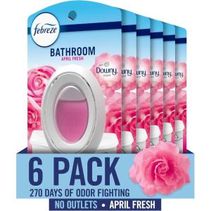 imageFebreze Bathroom Air Freshener OdorFighting Plug In Alternative Air Fresheners for Home and Bathroom and Kitchen Closet Air Fresheners Downy April Fresh Scent 6 Count