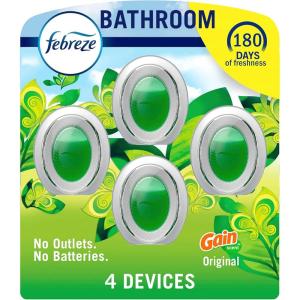 imageFebreze Bathroom Air Freshener OdorFighting Plug In Alternative Air Fresheners for Home and Bathroom and Kitchen Closet Air Fresheners Gain Original Scent 4 CountGain Original