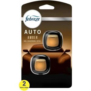 imageFebreze Car Air Freshener Vent Clip Laundry Fresh Scent 07 oz Car Vent Clip Pack of 4AMBER
