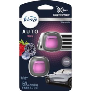 imageFebreze Car Air Freshener Vent Clip Laundry Fresh Scent 07 oz Car Vent Clip Pack of 4BERRY