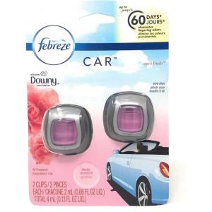 imageFebreze Car Air Freshener Vent Clip Laundry Fresh Scent 07 oz Car Vent Clip Pack of 4Downy April Fresh