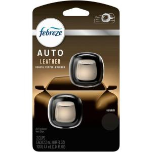 imageFebreze Car Air Freshener Vent Clip Laundry Fresh Scent 07 oz Car Vent Clip Pack of 4Leather