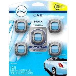 imageFebreze Car Air Freshener Vent Clip Laundry Fresh Scent 07 oz Car Vent Clip Pack of 4Linen