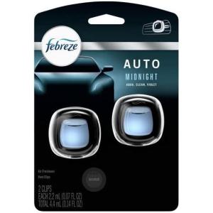 imageFebreze Car Air Freshener Vent Clip Laundry Fresh Scent 07 oz Car Vent Clip Pack of 4Midnight