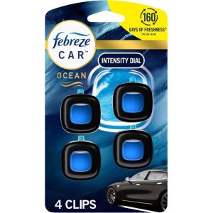 imageFebreze Car Ocean Scent Air Freshener Vent Clip 07 oz Car Vent Clip Pack of 4007 Fl Oz Pack of 4