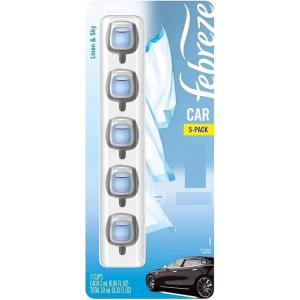 imageFebreze Car Ocean Scent Air Freshener Vent Clip 07 oz Car Vent Clip Pack of 4007 Fl Oz Pack of 5