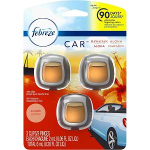 imageFebreze Car Ocean Scent Air Freshener Vent Clip 07 oz Car Vent Clip Pack of 43 Count Pack of 1