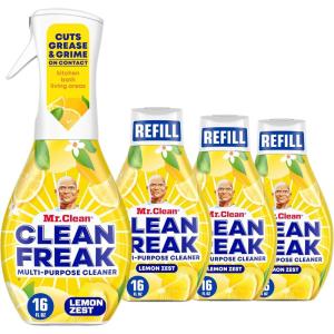 imageMr Clean Clean Freak Multi Surface Cleaning Spray Deep Cleaning Mist Starter Kit and Refill Bundle Lemon Zest Scent 64 fl oz