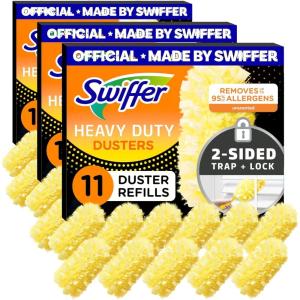imageSwiffer Dusters Refill for Cleaning Feather ampamp Microfiber Duster Disposable Alternative For Dusting Furniture Blinds Ceiling Fans Walls Helps Remove Allergens Heavy Duty Unscented 11ct11 Count Pack of 3