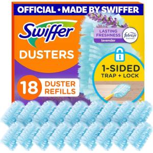 imageSwiffer Dusters Refill for Cleaning Feather ampamp Microfiber Duster Disposable Alternative for Dusting Furniture Blinds Ceiling Fans Walls Helps Remove Allergens Lavender 18ct18 Count Pack of 1