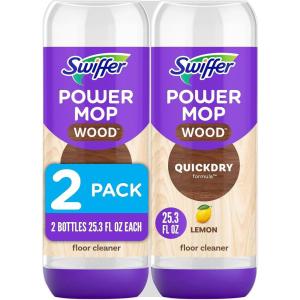 imageSwiffer Power Mop Wood Refill Solution QuickDry Hardwood Floor Cleaner for Mopping Home Bathroom Kitchen All Purpose MultiSurface Solution for Floor Cleaning Lemon Scent 506oz