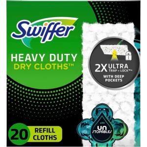 imageSwiffer Sweeper Heavy Duty Dry MultiSurface Cloth Refills for Floor Sweeping and Cleaning Unstopables Fresh Scent 20 Count