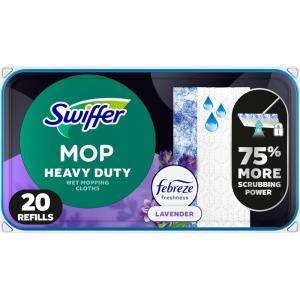 imageSwiffer Sweeper Heavy Duty Wet Mopping Cloths Multi Surface Refills Lavender Scent 20 countLavender