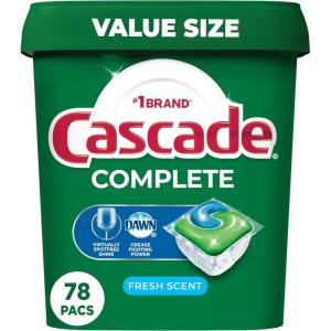 imageCascade Complete Dishwasher Pods Dishwasher Detergent Dish Detergent Tab Tablets Fresh 100 Count78 Count Pack of 1