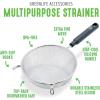 imageGreenLife Cooking Tools and Utensils 2 Piece Extra Fine Stainless Steel Mesh Strainer Kitchen Set Stay Cool Handles Dishwasher Safe BPAFree TurquoiseGray