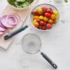 imageGreenLife Cooking Tools and Utensils 2 Piece Extra Fine Stainless Steel Mesh Strainer Kitchen Set Stay Cool Handles Dishwasher Safe BPAFree TurquoiseGray