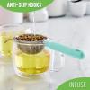 imageGreenLife Cooking Tools and Utensils 2 Piece Extra Fine Stainless Steel Mesh Strainer Kitchen Set Stay Cool Handles Dishwasher Safe BPAFree TurquoiseTurquoise