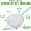 imageGreenLife Cooking Tools and Utensils 2 Piece Extra Fine Stainless Steel Mesh Strainer Kitchen Set Stay Cool Handles Dishwasher Safe BPAFree TurquoiseTurquoise