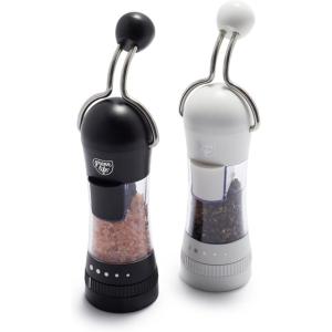 imageGreenLife Ratchet Mill Set Salt and Pepper Grinder MessFree Adjustable Coarseness and Easily Refillable Kitchen Tool Seasoning Spice Mill Ergonomic NoTwist Grinding Black ampamp WhiteBlackWhite