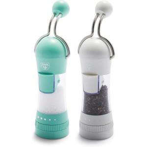 imageGreenLife Ratchet Mill Set Salt and Pepper Grinder MessFree Adjustable Coarseness and Easily Refillable Kitchen Tool Seasoning Spice Mill Ergonomic NoTwist Grinding Black ampamp WhiteWhite  Turquoise