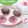 imageGreenLife 11 Healthy Ceramic Nonstick Grill Pan with 2 Handles and Lid PFASFree Rivetless Interior Grill Ridges Dishwasher Safe Oven Safe Soft PinkSoft Pink