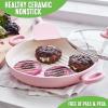 imageGreenLife 11 Healthy Ceramic Nonstick Grill Pan with 2 Handles and Lid PFASFree Rivetless Interior Grill Ridges Dishwasher Safe Oven Safe Soft PinkSoft Pink