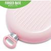 imageGreenLife 11 Healthy Ceramic Nonstick Grill Pan with 2 Handles and Lid PFASFree Rivetless Interior Grill Ridges Dishwasher Safe Oven Safe Soft PinkSoft Pink