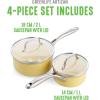 imageGreenLife Artisan Healthy Ceramic Nonstick 5QT Saute Pan Jumbo Cooker with Helper Handle and Lid Stainless Steel Handle PFASFree Dishwasher Safe Oven Safe TurquoiseYellow