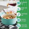 imageGreenLife Artisan Healthy Ceramic Nonstick 5QT Saute Pan Jumbo Cooker with Helper Handle and Lid Stainless Steel Handle PFASFree Dishwasher Safe Oven Safe TurquoiseTurquoise