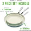 imageGreenLife Artisan Healthy Ceramic Nonstick 5QT Saute Pan Jumbo Cooker with Helper Handle and Lid Stainless Steel Handle PFASFree Dishwasher Safe Oven Safe TurquoiseTurquoise