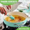 imageGreenLife Artisan Healthy Ceramic Nonstick 5QT Saute Pan Jumbo Cooker with Helper Handle and Lid Stainless Steel Handle PFASFree Dishwasher Safe Oven Safe TurquoiseTurquoise