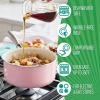 imageGreenLife Artisan Healthy Ceramic Nonstick 5QT Saute Pan Jumbo Cooker with Helper Handle and Lid Stainless Steel Handle PFASFree Dishwasher Safe Oven Safe TurquoisePink