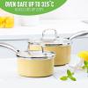 imageGreenLife Artisan Healthy Ceramic Nonstick 5QT Saute Pan Jumbo Cooker with Helper Handle and Lid Stainless Steel Handle PFASFree Dishwasher Safe Oven Safe TurquoiseYellow