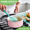 imageGreenLife Artisan Healthy Ceramic Nonstick 5QT Saute Pan Jumbo Cooker with Helper Handle and Lid Stainless Steel Handle PFASFree Dishwasher Safe Oven Safe TurquoisePink