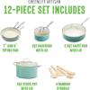 imageGreenLife Artisan Healthy Ceramic Nonstick 5QT Saute Pan Jumbo Cooker with Helper Handle and Lid Stainless Steel Handle PFASFree Dishwasher Safe Oven Safe TurquoiseTurquoise