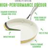 imageGreenLife Artisan Healthy Ceramic Nonstick 5QT Saute Pan Jumbo Cooker with Helper Handle and Lid Stainless Steel Handle PFASFree Dishwasher Safe Oven Safe TurquoiseYellow