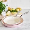 imageGreenLife Artisan Healthy Ceramic Nonstick 5QT Saute Pan Jumbo Cooker with Helper Handle and Lid Stainless Steel Handle PFASFree Dishwasher Safe Oven Safe TurquoisePink