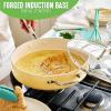 imageGreenLife Artisan Healthy Ceramic Nonstick 5QT Saute Pan Jumbo Cooker with Helper Handle and Lid Stainless Steel Handle PFASFree Dishwasher Safe Oven Safe TurquoiseYellow