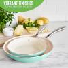 imageGreenLife Artisan Healthy Ceramic Nonstick 5QT Saute Pan Jumbo Cooker with Helper Handle and Lid Stainless Steel Handle PFASFree Dishwasher Safe Oven Safe TurquoiseTurquoise