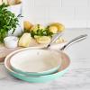 imageGreenLife Artisan Healthy Ceramic Nonstick 5QT Saute Pan Jumbo Cooker with Helper Handle and Lid Stainless Steel Handle PFASFree Dishwasher Safe Oven Safe TurquoiseTurquoise