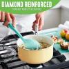 imageGreenLife Artisan Healthy Ceramic Nonstick 5QT Saute Pan Jumbo Cooker with Helper Handle and Lid Stainless Steel Handle PFASFree Dishwasher Safe Oven Safe TurquoiseYellow